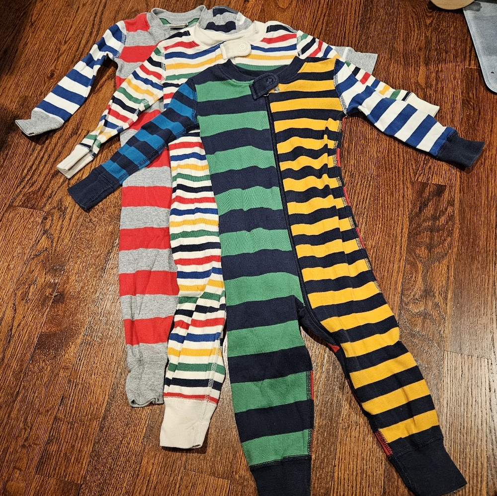 Hanna Andersson Size 18-24 Months Multicolor Striped Footie Trio